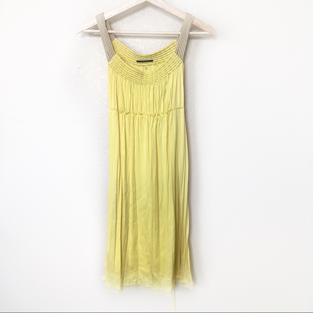 Elie Tahari | Yellow Silk Midi Dress